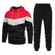 Men's Tracksuit Sweatsuit Jogging Suits White Yellow Wine Red Navy Blue Hooded Color Block Patchwork 2 Piece Sports Outdoor Daily Sports Basic Casual Big and Tall Fall Spring Clothing Apparel