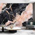 Marble Abstract Pink Black 3D Wallpaper Roll Mural Wall Covering Sticker Peel and Stick Removable PVC/Vinyl Material Self Adhesive/Adhesive Required Wall Decor for Living Room Kitchen Bathroom