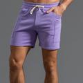 Men's Athletic Shorts Active Shorts Sweat Shorts Pocket Plain Comfort Breathable Outdoor Daily Going out 100% Cotton Fashion Casual Gray Green Grass Green