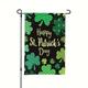 Happy St Patrick's Day Garden Flag Vertical Double Sided Buffalo Plaid Small Yard Flag Happy St Patricks Day Hat Shamrock Clover Leaf Green Lucky Garden Flag Double Sided Vertical Garden Flags