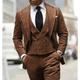 Men's Brown Corduroy Wedding Suits Vintage 3 Piece Solid Colored Tailored Fit Single Breasted Two-buttons Black Pink Red 2024
