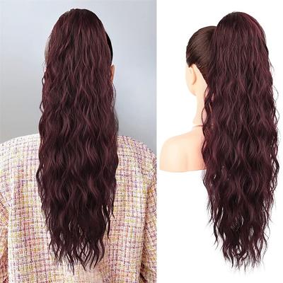 Ponytail Extension 26 Inch Drawstring Ponytail Hair Extensions for WomenLong Curly Wavy Ponytail Natural Wavy Synthetic Hairpiece for Women Daily Use party