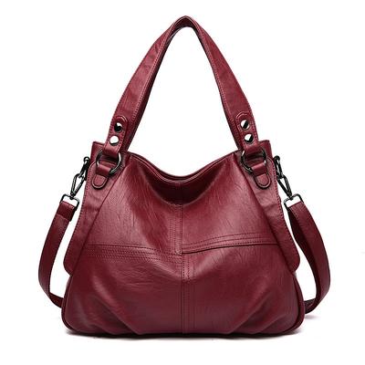 Women's Handbag Crossbody Bag Shoulder Bag Boston Bag PU Leather Outdoor Shopping Daily Zipper Large Capacity Waterproof Durable Solid Color Quilted claret Black White