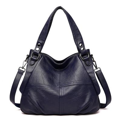 Women's Burgundy Faux Leather Shoulder Bag – Large Capacity Handbag with Detachable Strap for Work Travel