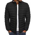 Men's Athletic Winter Quilted Full Zip Zipper Pocket Polyester Thermal Warm Windproof Breathable Soft Solid Colored Stand Collar Regular Fit Black Red Navy Blue Royal Blue Vest
