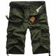 Men's Cargo Shorts Shorts Hiking Shorts Leg Drawstring 6 Pocket Plain Comfort Outdoor Daily Going out Cotton Blend Fashion Streetwear Black Army Green