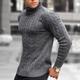 Men's Sweater Pullover Sweater Jumper Turtleneck Sweater Ribbed Cable Knit Cropped Knitted Solid Color Turtleneck Keep Warm Modern Contemporary Work Daily Wear Clothing Apparel Fall Winter Wine