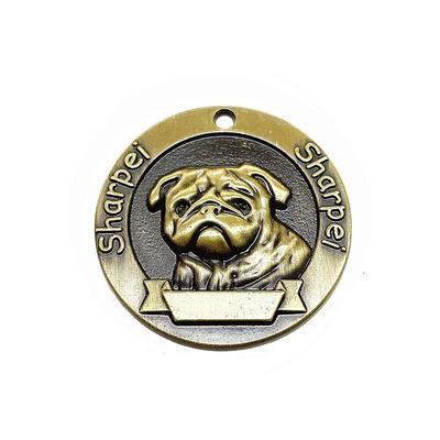 Bronze dog tags three-dimensional relief pet tags anti loss identification nameplates pet accessories that can be engraved with characters