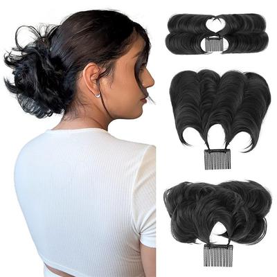 Messy Bun Hair Piece Side Comb Clip in Messy Hair Bun Short Wired Updo Extension for Women Tightness Adjustable Easy Hairpiece