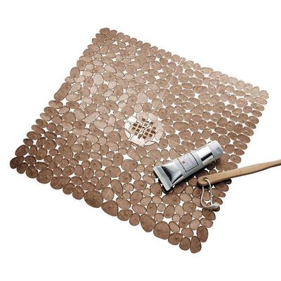 Square Bath Mat Non-slip Shower Mats - 21 x 21 inch Non Slip Bathtub Mat with Suction Cup, Safety Shower Stall Mats for Kids Elderly, Shower Mat with Drain Holes, Machine Washable