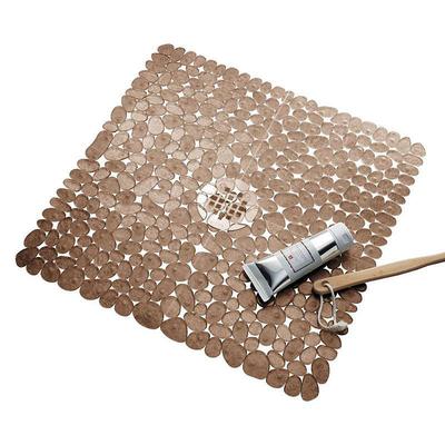 Square Shower Mats - 21 x 21 inch Non Slip Bathtub Mat with Suction Cup, Safety Shower Stall Mats for Kids Elderly, Shower Mat with Drain Holes, Machine Washable