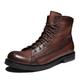 Men's Boots Combat Boots Plus Size Vintage British Outdoor Daily PU Booties / Ankle Boots Lace-up Black Brown Gradient Fall