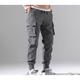 Men's Cargo Pants Cargo Trousers Trousers Cropped Pants Elastic Waist Multi Pocket Plain Outdoor Sports Full Length Casual Daily Cotton Classic Style Black Grey Micro-elastic