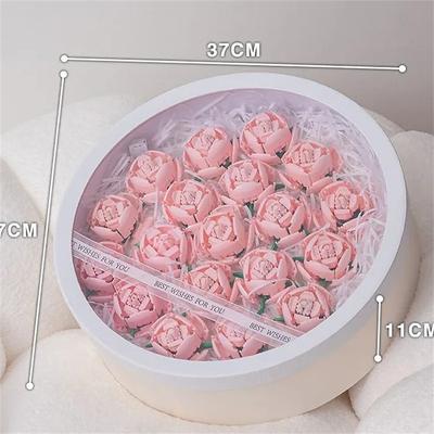 Women's Day Gifts Qixi Gift Heart-shaped Cuddle Bucket Immortal Flower Building Block Flower Rose Assembly Gift Boudoir Expressing Love Flower Box Valentine's Day Mother's Day Gifts for MoM