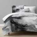 L.T.Home 100% Cotton Sateen Duvet Cover Set Reversible Premium 300 Thread Count Marble Pattern Elite Bedding Set