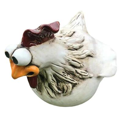 Fun Garden Art Resin Craft Chicken Statue Hen Sculpture Ornament for Home Garden Yard Outdoor Decor Accessories Fence Decoration