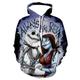 The Nightmare Before Christmas Jack Skellington Hoodie Cartoon Manga Anime Front Pocket Graphic Hoodie For Couple's Men's Women's Adults' 3D Print Casual Daily