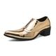 Men's Loafers Slip-Ons Plus Size Height Increasing Shoes Leather Loafers Metallic Shoes Business Casual Daily PU Breathable Comfortable Loafer Silver Gold Fall Winter