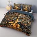 Medieval The Tree of Life Pattern Duvet Cover Set Set Soft 3-Piece Luxury Cotton Bedding Set Home Decor Gift King Queen Duvet Cover