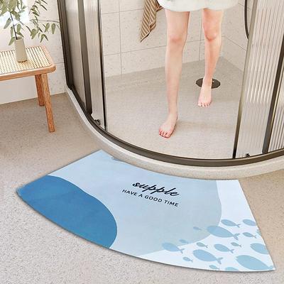 Diatomaceous Earth Bath Mat Non-slip Arcute Marble Pattern Super Absorbent Toilet Door Quick-Drying Foot Mat Entry Door Mat Non-Slip Mat
