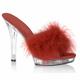 Women's Heels Clogs Mules Sexy Shoes Stilettos Furry Feather Party Daily Party Evening Solid Color Summer Feather Stiletto Heel Peep Toe Elegant Sexy Casual Patent Leather Loafer Black White Pink