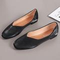 Women's Flats Dress Shoes Ballerina Plus Size Office Daily Solid Colored Summer Flat Heel Round Toe Business Casual Minimalism Walking PU Leather Loafer Black Green Beige