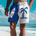 Palm Tree Surfboard Men's Resort 3D Printed Board Shorts Swim Trunks Elastic Waist Drawstring with Mesh Lining Aloha Hawaiian Style Holiday Beach S TO 3XL