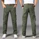 Men's Cargo Pants Cargo Trousers Work Pants 8 Pocket Plain Breathable Lightweight Full Length Casual Daily Cotton 100% Cotton Trousers ArmyGreen Black Micro-elastic