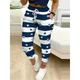 Women's Sweatpants Polyester Star Striped Dark navy Light Blue Active High Waist Ankle-Length Outdoor Sports Summer Fall