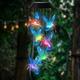 Solar Wind Chimes Color Changing Outdoor Solar Hummingbird Lights Waterproof LED Wind Chimes Solar Powered Lights for Home Garden Patio Window Decoration