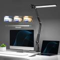 LED Reading Desk Lamp 24W Folding Swing Arm Desk Lamp with Clamp Dimmable Suitable for Workbench Home Eye Care Office Study Shustar