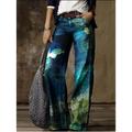 Women's Jeans Normal Faux Denim Butterfly Tie Dye 1 2 Fashion Mid Waist Full Length Casual Weekend