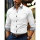 Men's Shirt Button Up Shirt Casual Shirt Black White Pink Wine Navy Blue Long Sleeve Plaid Color Block Lapel Daily Vacation Patchwork Clothing Apparel Fashion Casual Smart Casual