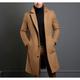 Men's Winter Coat Overcoat Long Trench Coat Outdoor Daily Wear Fall Winter Polyester Outerwear Clothing Apparel Fashion Streetwear Plain Lapel Double Breasted