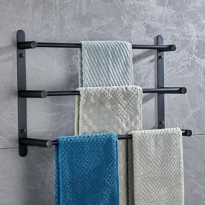 Multilayer Towel Bar Towel Rack Towel Rail,Stainless Steel 3-TierTowel Bar Storage Shelf for Bathroom 30cm~70cm Towel Holder (Black/Chrome/Brushed Golden/Brushed Nickel)