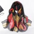 1pcs Colored Leaves Women Elegant Chiffon Georgette Bandana Scarf Summer Beach Travel Sun Protection Thin Soft Hijab