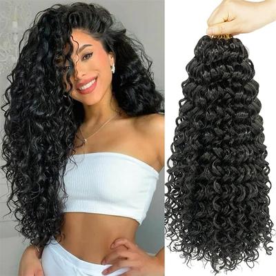 18 Inch 8 Packs Curly Crochet Hair Beach Curl Water Wave Crochet Hair Deep Wave Wavy Braids Curly Crochet Hair For Black Women