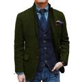 Men's Retro Vintage Tweed Blazer Herringbone Blazer Sport Coat Regular Plus Size Single Breasted Two-buttons Black Champagne Burgundy Blue 2024