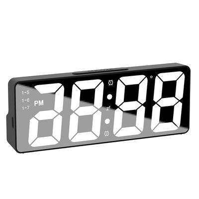 Latest Digital Clock LED Alarm Clock For Bedroom Electronic Desktop Clock With Temperature Display Adjustable Brightness 12/24 Hours Hour Clock For Bedroom