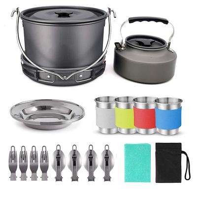 Camping Pot Campfire Cooking Pots Outdoor Cooker Backpacking Gear Portable Cooking Stove Outdoors Gear Portable Cooker Camping cookware Aluminum Alloy on Foot Water Cup Travel