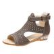 Women's Sandals Bling Bling Shoes Wedge Sandals Plus Size Party Outdoor Work Solid Color Summer Spring Rhinestone Wedge Heel Peep Toe Elegant Classic Casual Faux Leather PU Zipper Black Gold Beige