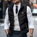 Men's Winter Coat Quilted Vest Pocket Office Career Date Casual Daily Outdoor Casual Sports Winter Plain Black White Yellow Red Puffer Jacket