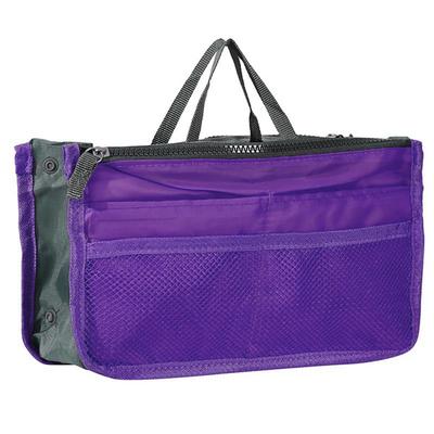 Handbag Organizer Insert for Women – Large Capacity, Zipper Closure, Portable with Handle – Ideal for Travel, Documents, Cards, and Small Items