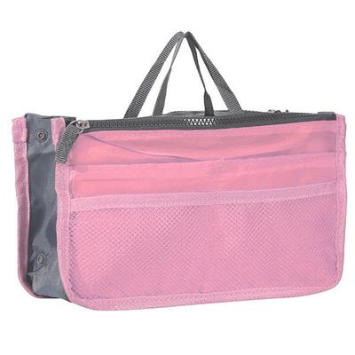 Handbag Organizer Insert for Women – Large Capacity, Zipper Closure, Portable with Handle – Ideal for Travel, Documents, Cards, and Small Items