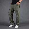 Men's Cargo Pants Cargo Trousers Trousers Tactical Work Pants Straight Leg Flap Pocket Plain Comfort Breathable Full Length Outdoor Work Basic Tactical Black Army Green Inelastic