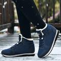 Women's Sneakers Boots Snow Boots Plus Size Comfort Shoes Outdoor Work Daily Solid Color Winter Flat Heel Round Toe Fashion Sporty Classic Running Walking Faux Suede Lace-up Black Blue Light Grey