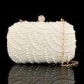 Women's Clutch Evening Bag PVC Alloy Party Holiday Solid Color Black White Ivory