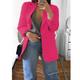 Women's Plus Size Curve Blazer Spring Work to Wear Office Jacket with Pocket Long Sleeve Peaked Lapel Fall Winter