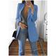 Women's Plus Size Curve Blazer Spring Work to Wear Office Jacket with Pocket Long Sleeve Peaked Lapel Fall Winter