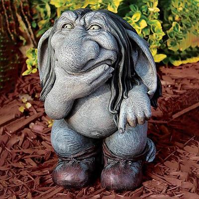 Pondering Sylvester,Ugly Thinking Dwarf Resin Statue Outdoor Courtyard Ornaments Garden Decoration Cynical Lawn Troll Sculpture